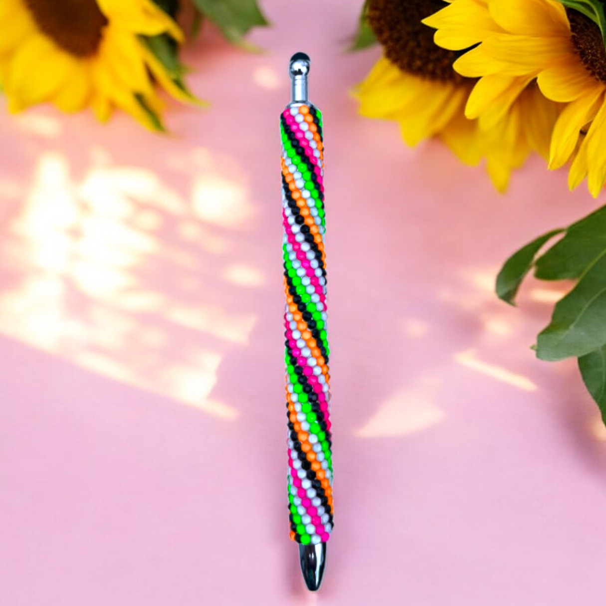 Diagonal Neon Rhinestone Pen
