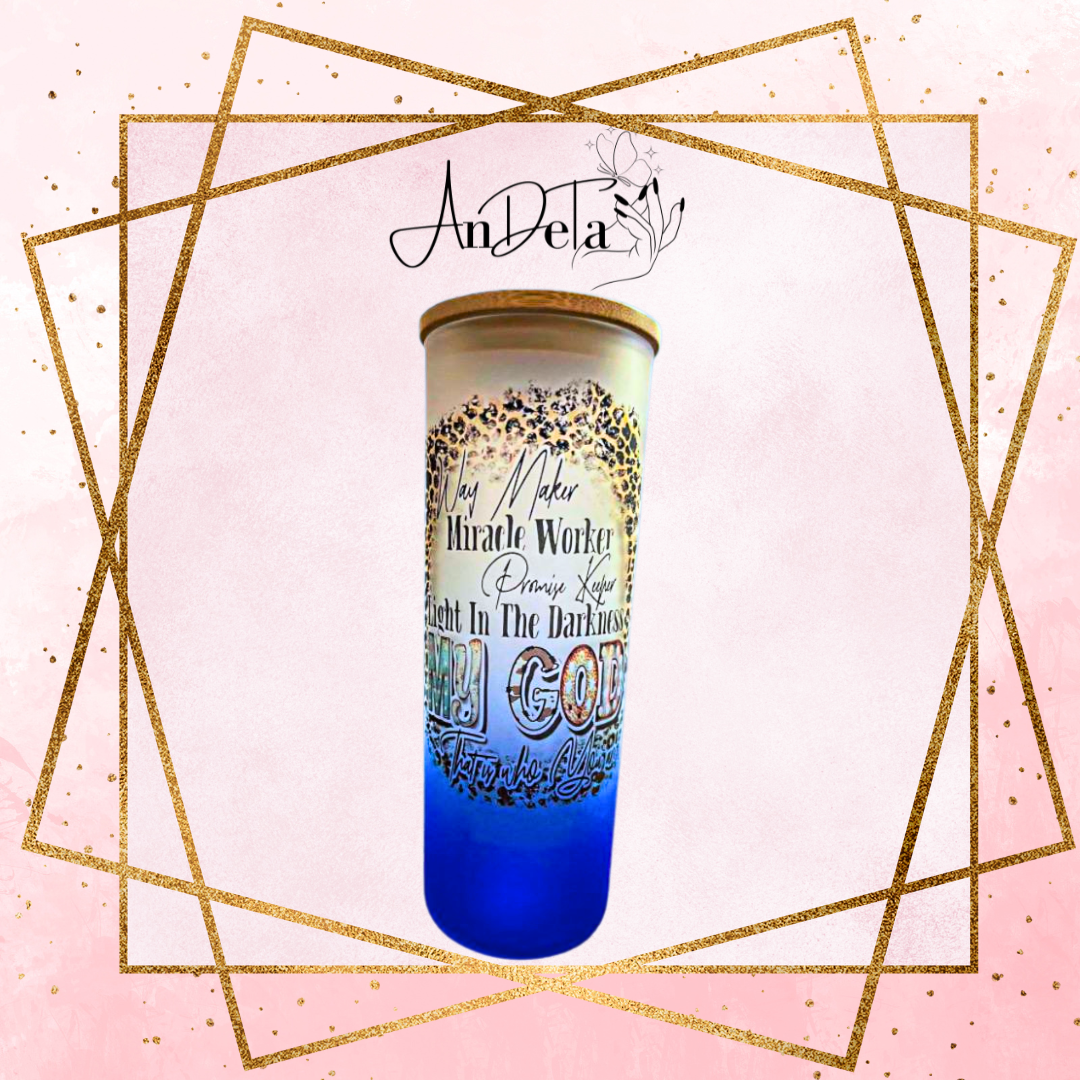 25oz Glass Tumbler with Bamboo Lid