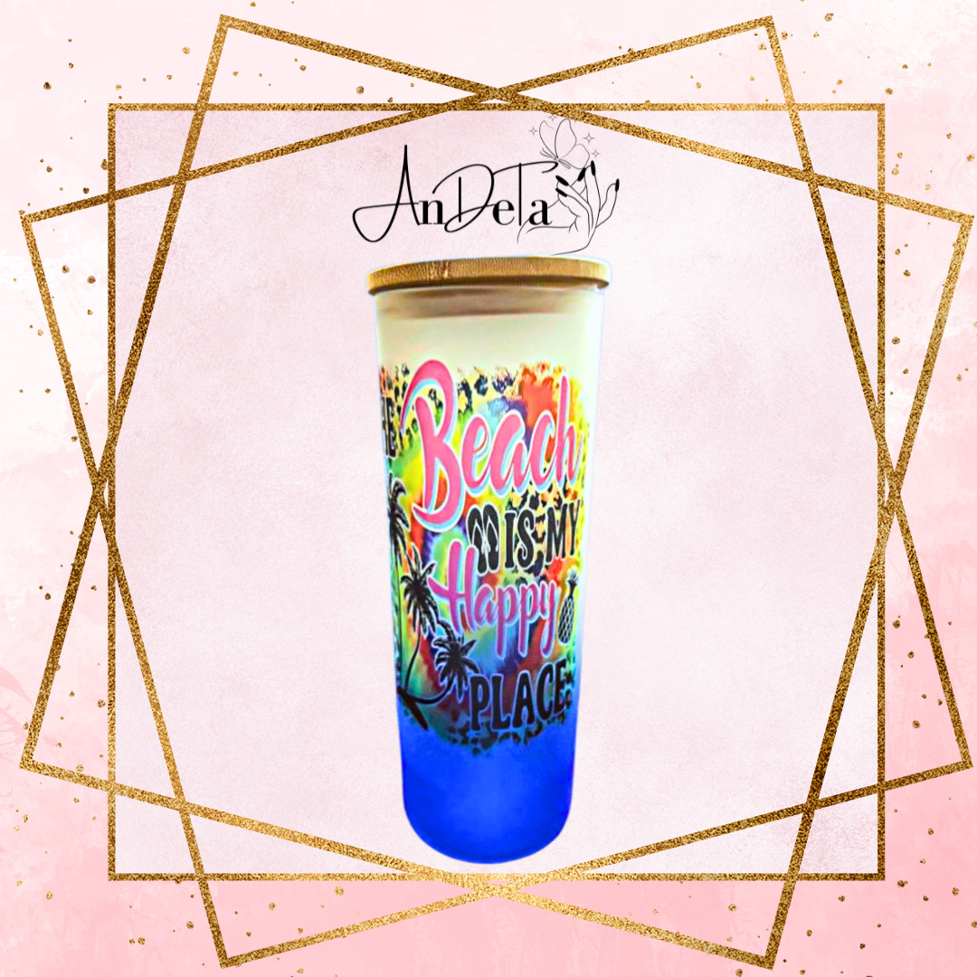 25oz Glass Tumbler with Bamboo Lid