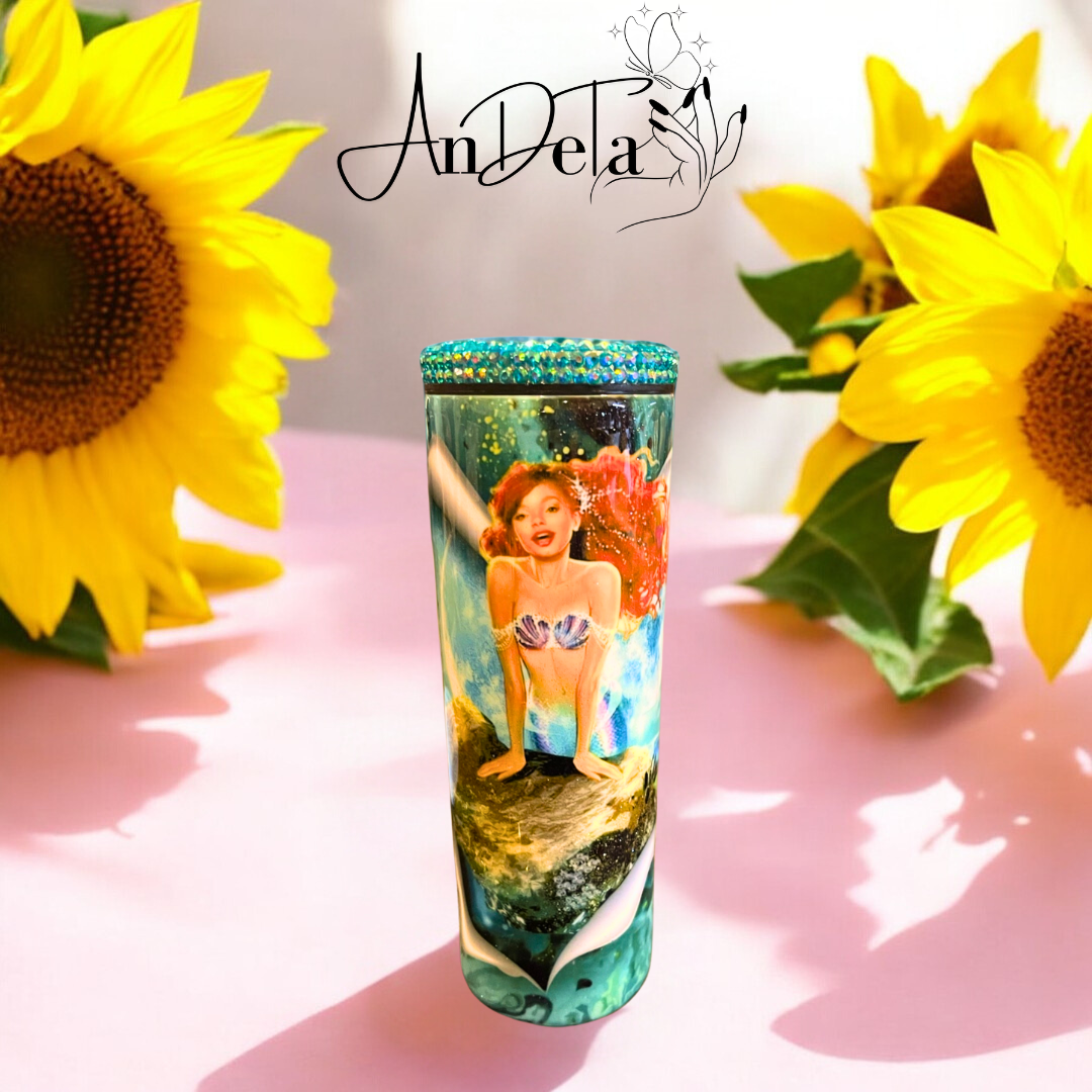 Mermaid Slurp with rhinestone lid