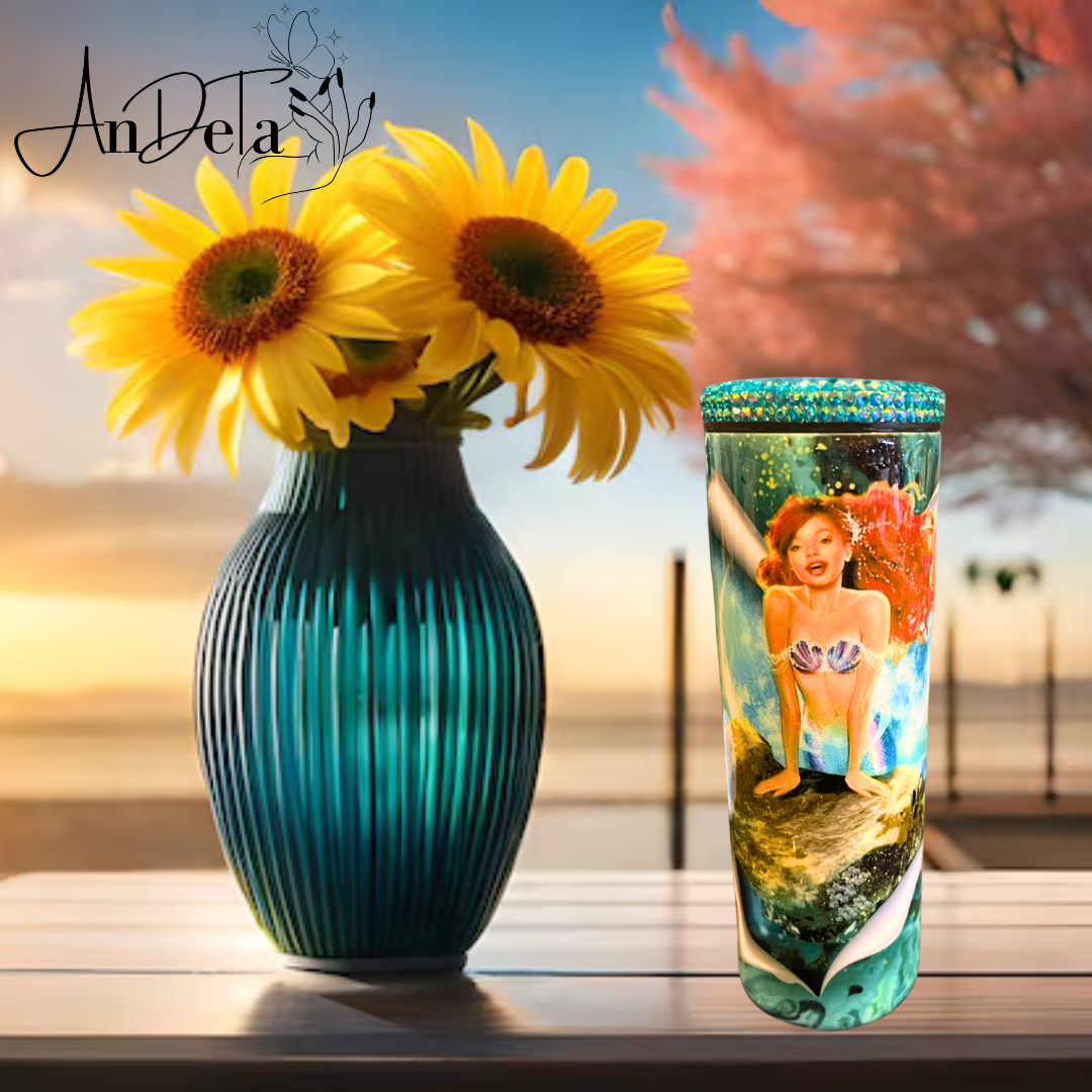 Mermaid Slurp with rhinestone lid