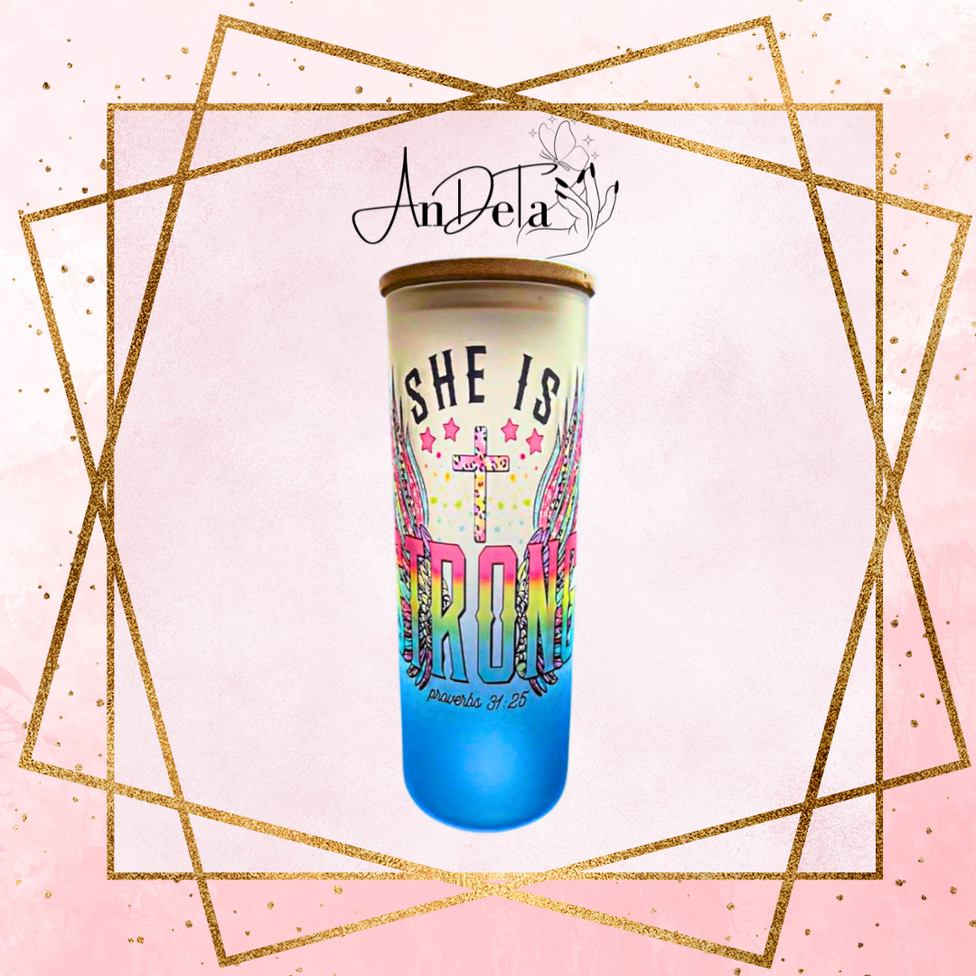 25oz Glass Tumbler with Bamboo Lid