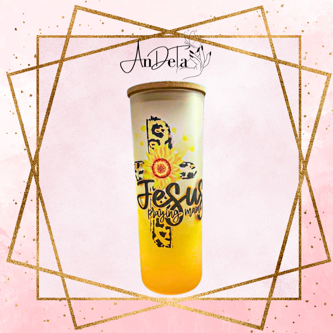25oz Glass Tumbler with Bamboo Lid