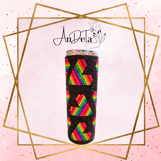 Neon Hearts Rhinestone Tumbler